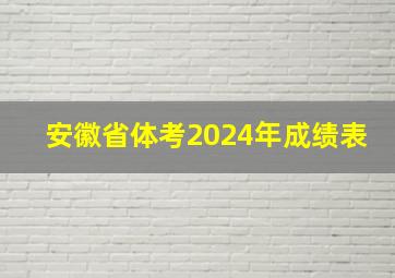 安徽省体考2024年成绩表