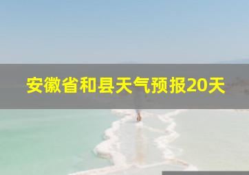 安徽省和县天气预报20天