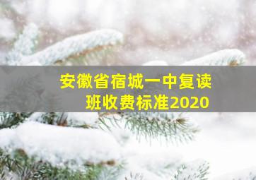 安徽省宿城一中复读班收费标准2020