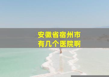 安徽省宿州市有几个医院啊