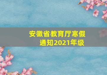 安徽省教育厅寒假通知2021年级