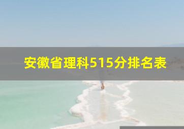 安徽省理科515分排名表