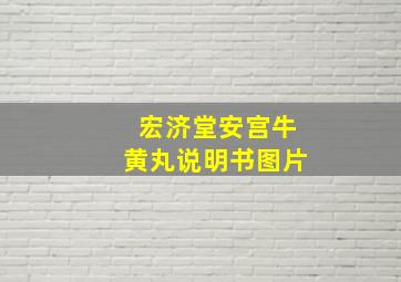 宏济堂安宫牛黄丸说明书图片