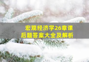 宏观经济学26章课后题答案大全及解析