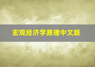 宏观经济学原理中文版