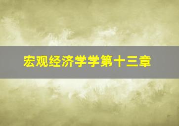 宏观经济学学第十三章