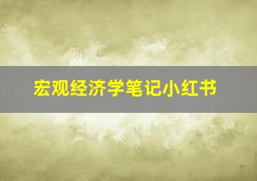 宏观经济学笔记小红书