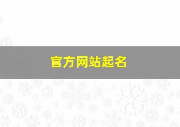 官方网站起名