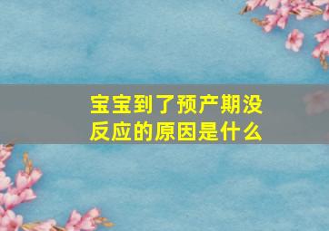 宝宝到了预产期没反应的原因是什么