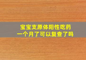 宝宝支原体阳性吃药一个月了可以复查了吗