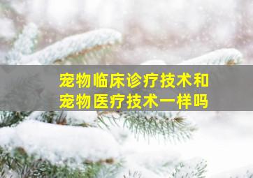 宠物临床诊疗技术和宠物医疗技术一样吗