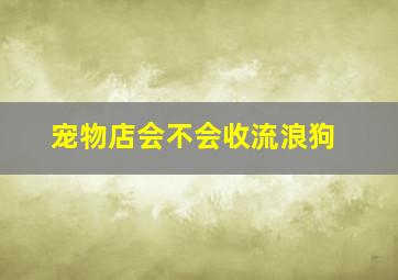 宠物店会不会收流浪狗