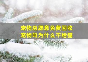 宠物店愿意免费回收宠物吗为什么不给猫