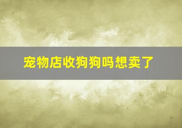 宠物店收狗狗吗想卖了