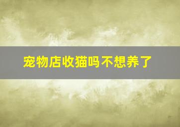 宠物店收猫吗不想养了