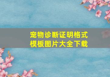 宠物诊断证明格式模板图片大全下载