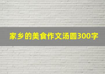 家乡的美食作文汤圆300字