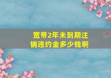 宽带2年未到期注销违约金多少钱啊