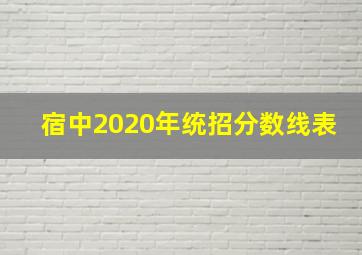 宿中2020年统招分数线表