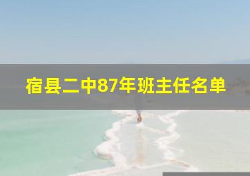 宿县二中87年班主任名单