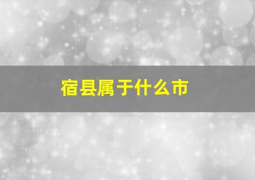 宿县属于什么市