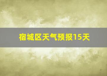 宿城区天气预报15天