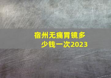 宿州无痛胃镜多少钱一次2023