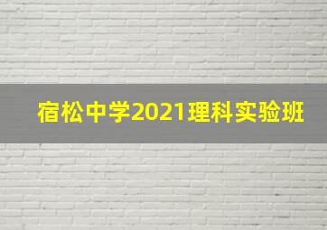 宿松中学2021理科实验班