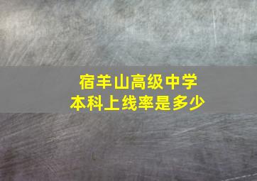 宿羊山高级中学本科上线率是多少