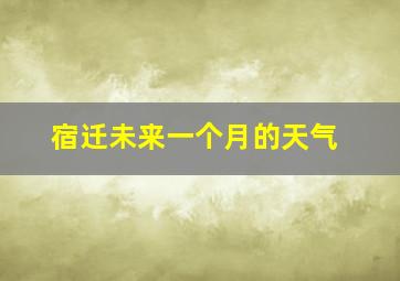 宿迁未来一个月的天气