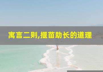 寓言二则,揠苗助长的道理