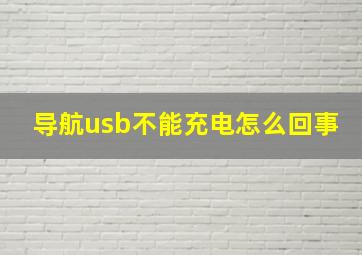 导航usb不能充电怎么回事