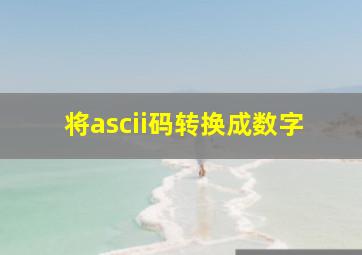 将ascii码转换成数字