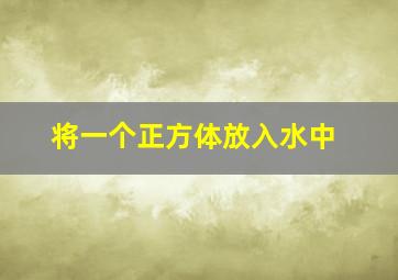 将一个正方体放入水中