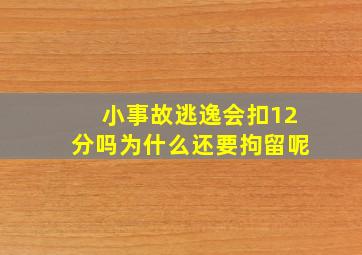 小事故逃逸会扣12分吗为什么还要拘留呢