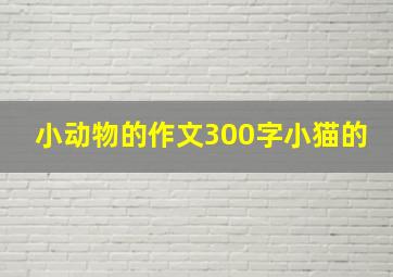 小动物的作文300字小猫的