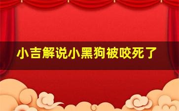 小吉解说小黑狗被咬死了