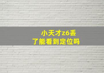 小天才z6丢了能看到定位吗