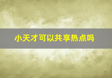 小天才可以共享热点吗