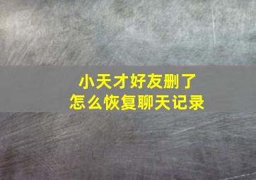 小天才好友删了怎么恢复聊天记录