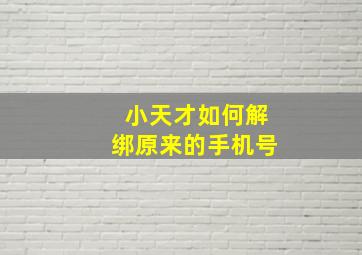 小天才如何解绑原来的手机号