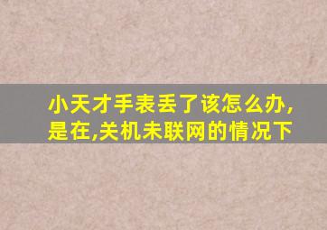 小天才手表丢了该怎么办,是在,关机未联网的情况下