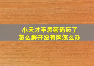 小天才手表密码忘了怎么解开没有网怎么办