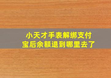 小天才手表解绑支付宝后余额退到哪里去了