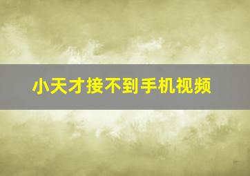 小天才接不到手机视频