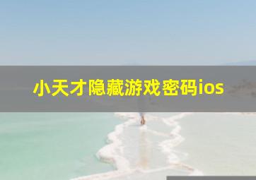 小天才隐藏游戏密码ios