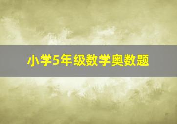 小学5年级数学奥数题