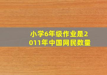 小学6年级作业是2011年中国网民数量