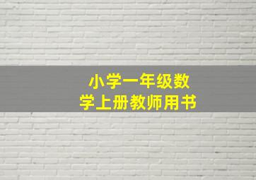 小学一年级数学上册教师用书