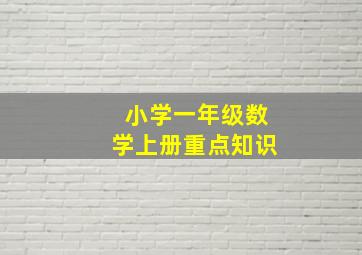 小学一年级数学上册重点知识